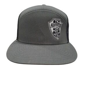 BMS Off-Road Trucker Hat Gray Black Richardson Style-168 Snapback Mesh Cap